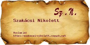 Szakácsi Nikolett névjegykártya
