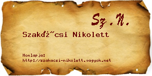 Szakácsi Nikolett névjegykártya