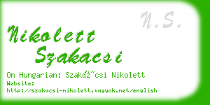 nikolett szakacsi business card